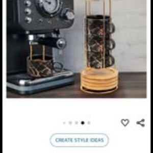 Marble Coffee Mug Set with Stand